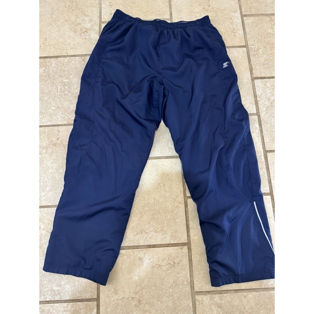 Starter Black Athletic Track Lightweight Windbreaker Zip Bottom Pants - Men's XL